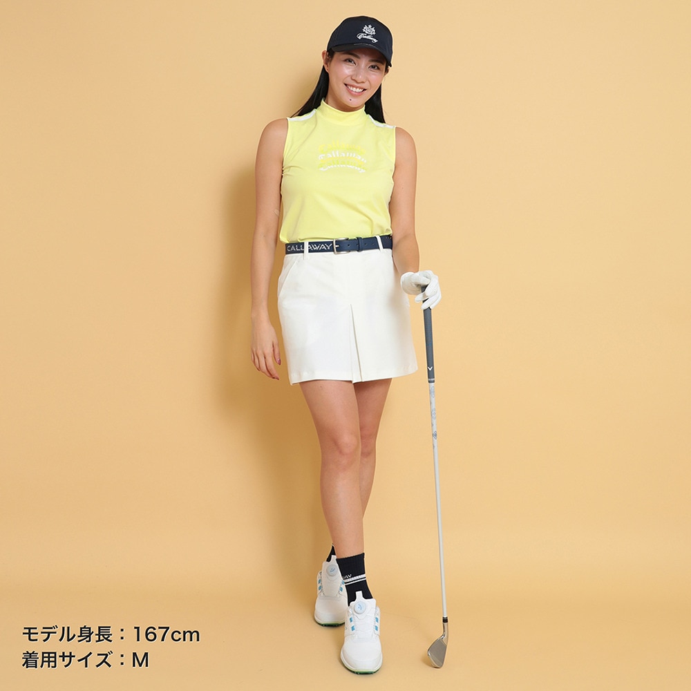 キャロウェイ（CALLAWAY）（レディース）ゴルフウェア 接触冷感 -3℃裏クール モックネック ノースリーブシャツ C25134212-1061