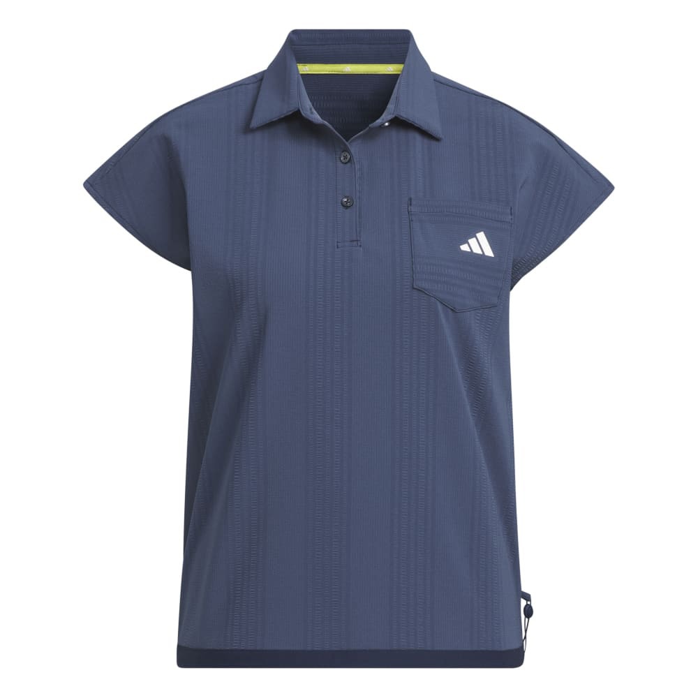 アディダス（adidas）（レディース）ゴルフウェア シアサッカー フレンチスリーブ シャツ KTI81-JN3181NVY