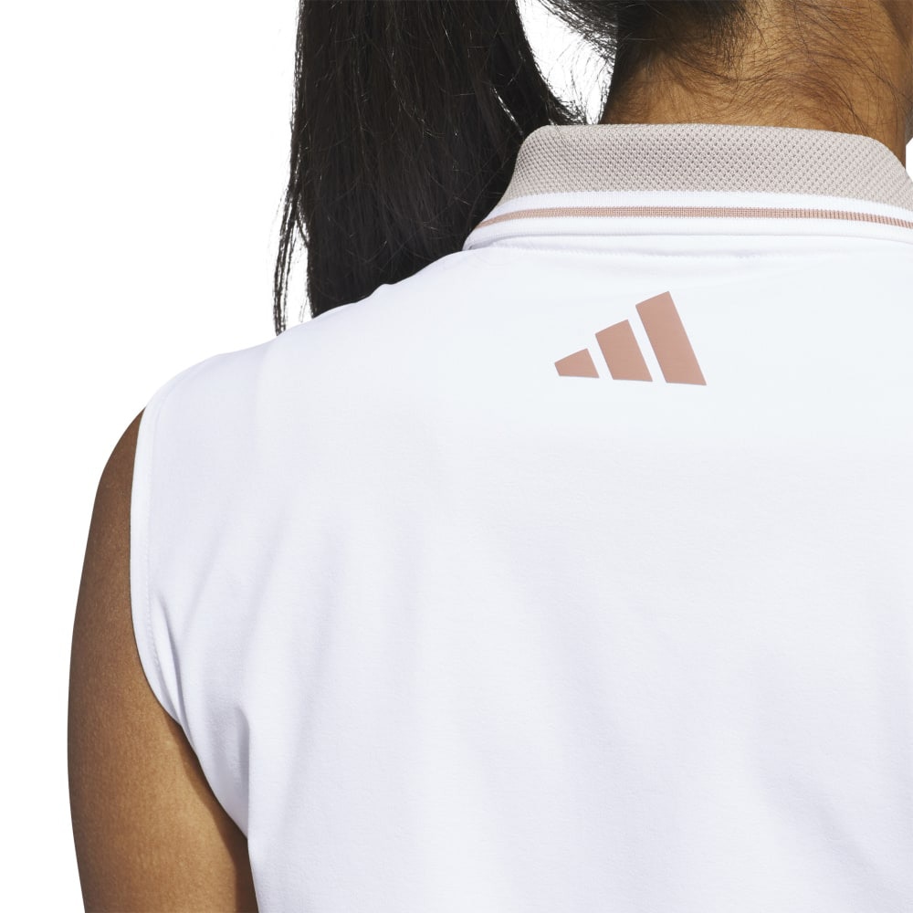 アディダス（adidas）（レディース）ゴルフウェア ビヨンド ザ コース ルーズ ツイストニット ツーボタン ノースリーブポロ KWI00-JE7357W
