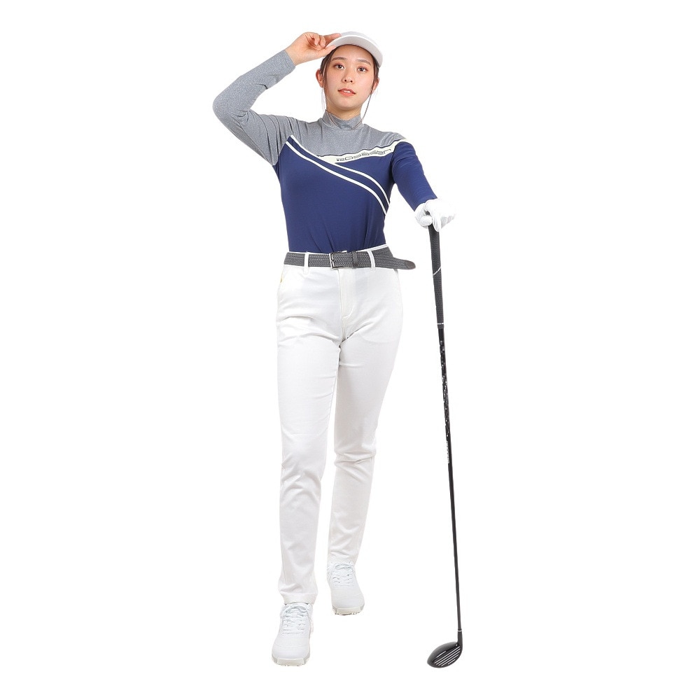 ROSASEN（レディース）ゴルフウェア 吸水速乾 接触冷感 長袖 A-Line 冷感UVロングTシャツ 048-28311-098