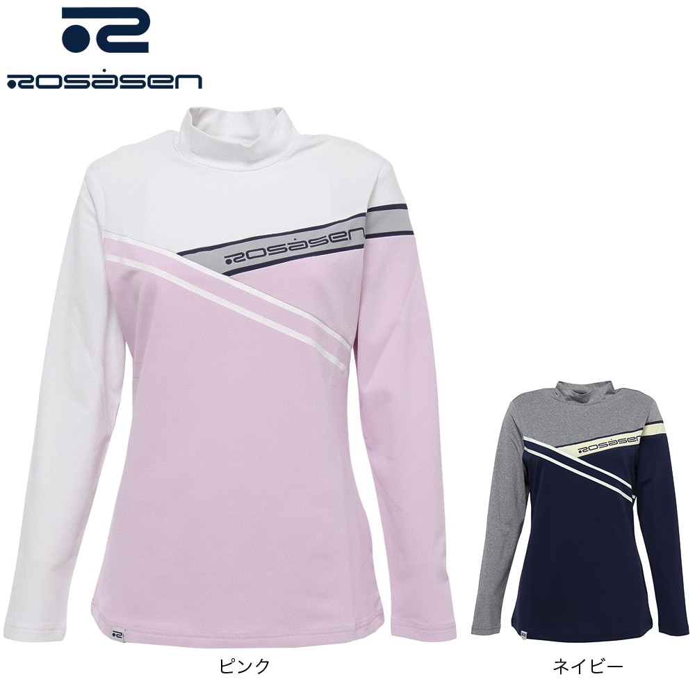 ROSASEN（レディース）ゴルフウェア 吸水速乾 接触冷感 長袖 A-Line 冷感UVロングTシャツ 048-28311-098