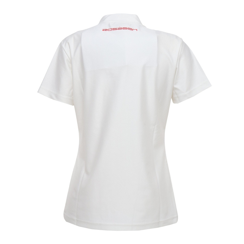 ROSASEN（レディース）ゴルフウェア 吸水速乾 サーフモック 半袖ロゴTシャツ 048-28443-004