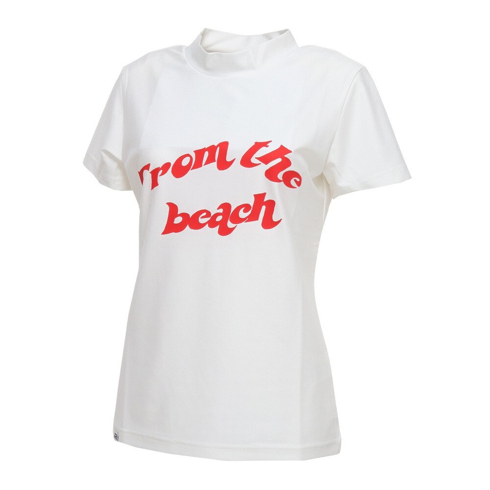 ROSASEN（レディース）ゴルフウェア 吸水速乾 サーフモック 半袖ロゴTシャツ 048-28443-004