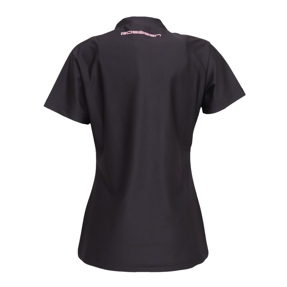 ROSASEN（レディース）ゴルフウェア 吸水速乾 サーフモック 半袖ロゴTシャツ 048-28443-018