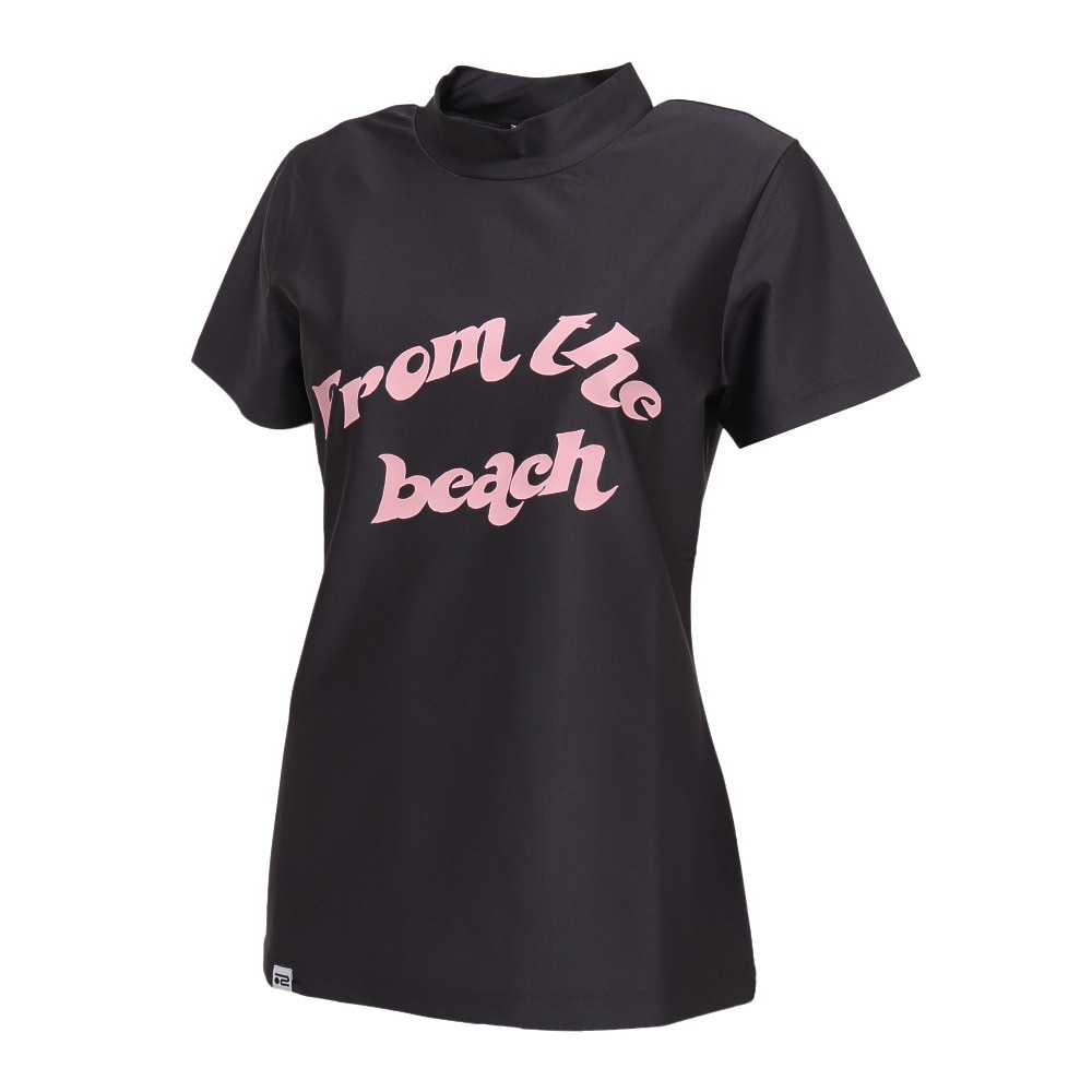 ROSASEN（レディース）ゴルフウェア 吸水速乾 サーフモック 半袖ロゴTシャツ 048-28443-018