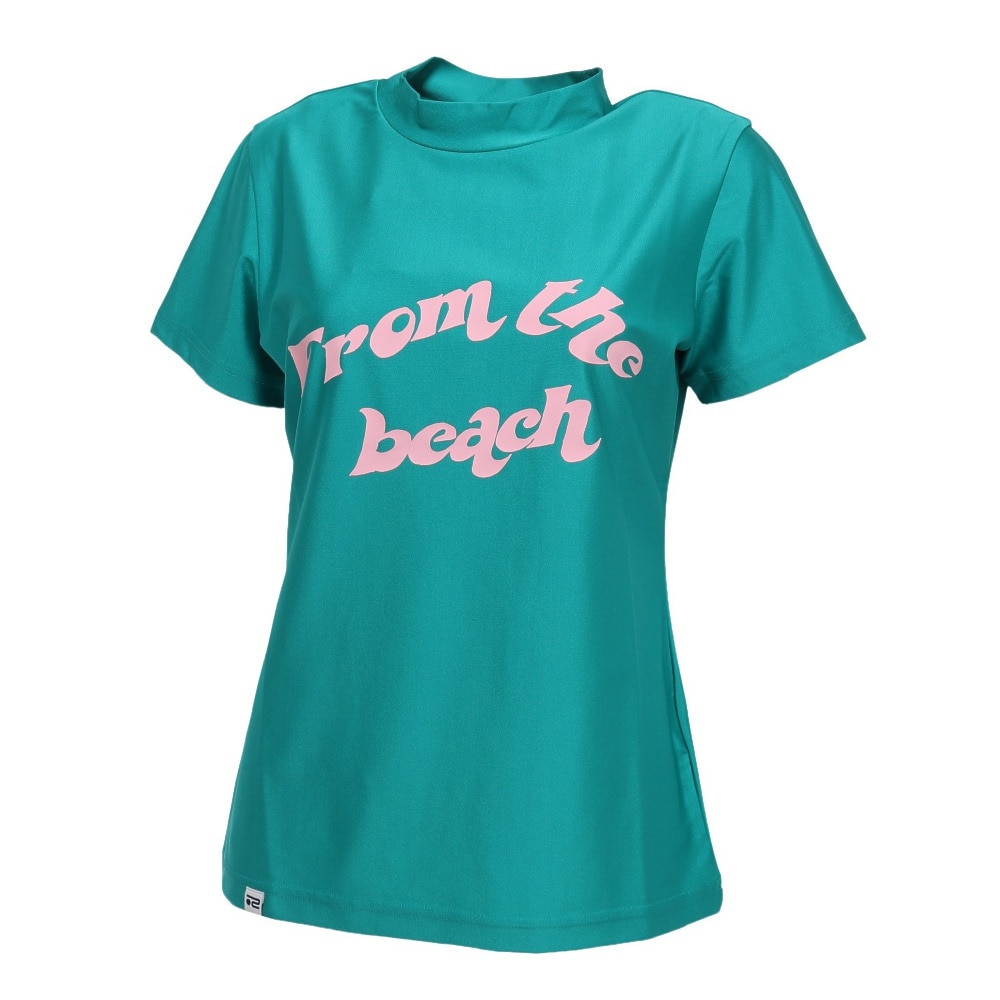 ROSASEN（レディース）ゴルフウェア 吸水速乾 サーフモック 半袖ロゴTシャツ 048-28443-023