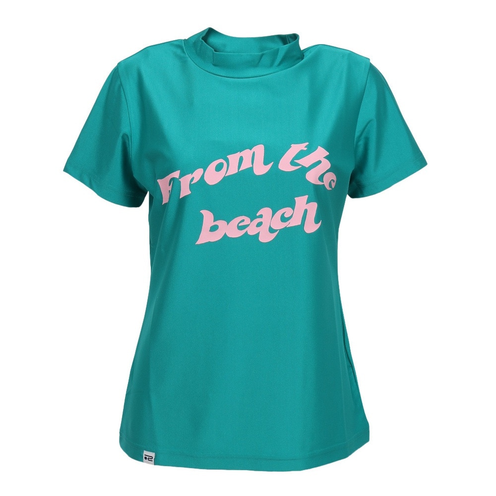 ROSASEN（レディース）ゴルフウェア 吸水速乾 サーフモック 半袖ロゴTシャツ 048-28443-023