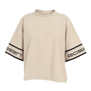 (レディース)ゴルフウェア 吸水 モックネック 半袖ロゴTシャツ 048-28445