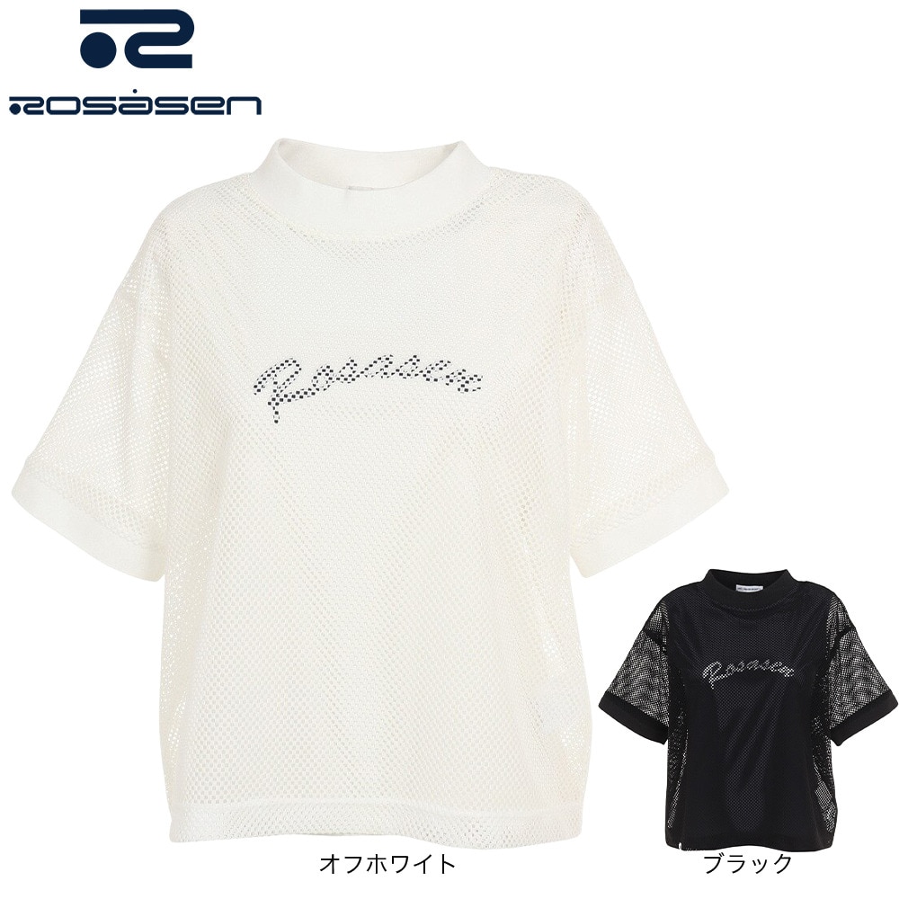 ROSASEN（レディース）ゴルフウェア 接触冷感 半袖 重ね着風 メッシュプルオーバー 048-28541-019