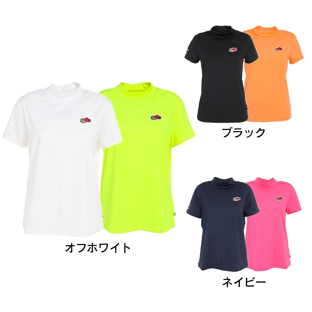 ビバハート（VIVA HEART）（レディース）ゴルフウェア 吸汗 速乾 フルーツオブザルームコラボ 2PACK モックネック 半袖 Tシャツ 012-28541-019