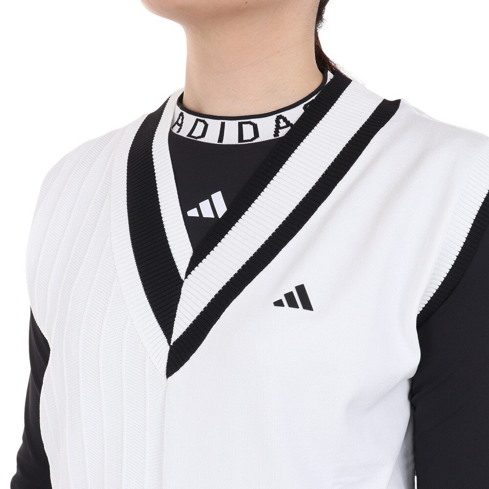 アディダス（adidas）（レディース）ゴルフウェア マルチパターン Vネックベスト IKK53-IK9799W