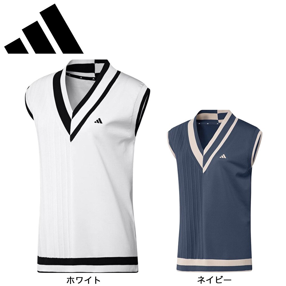 アディダス（adidas）（レディース）ゴルフウェア マルチパターン Vネックベスト IKK53-IK9799W