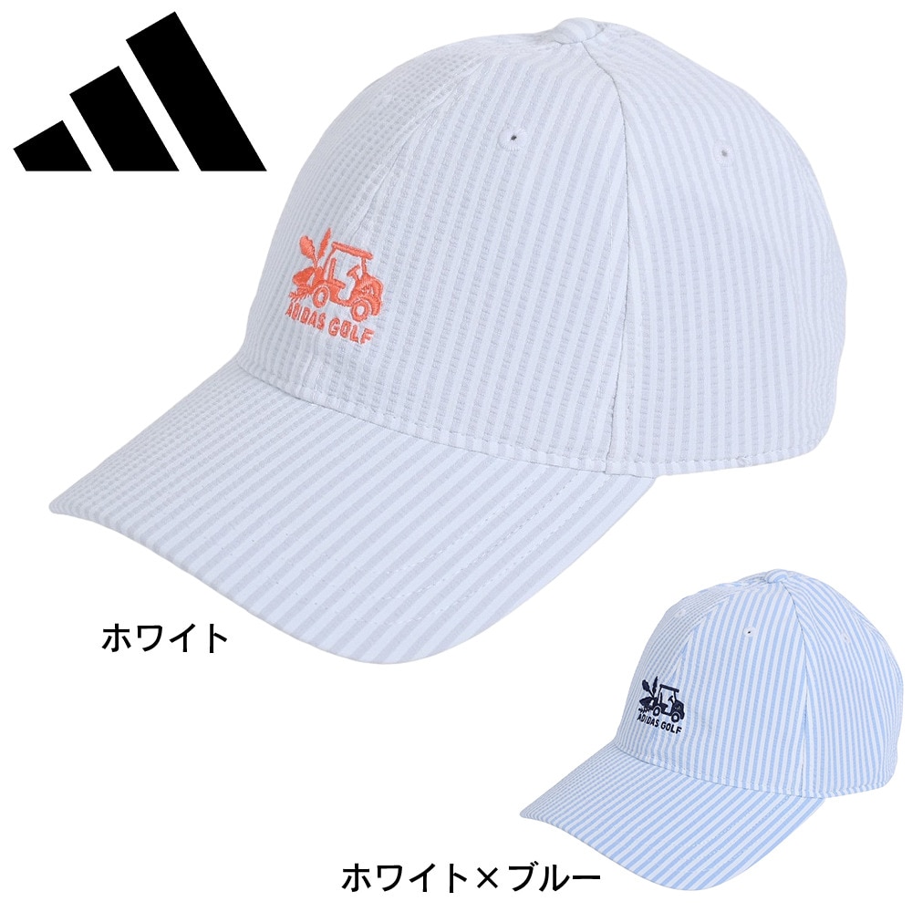 アディダス（adidas）（レディース）ゴルフ 吸汗 シアサッカー ストライプキャップ MGR62-HT5770