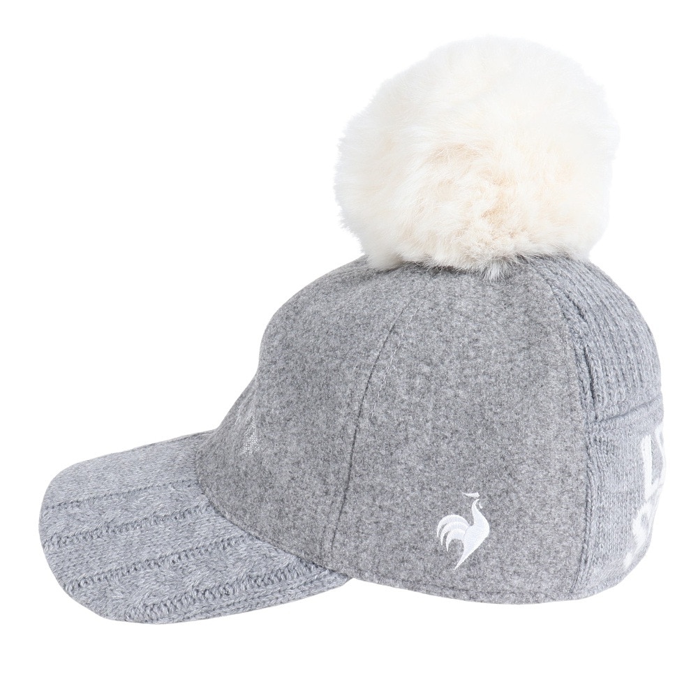 ルコックスポルティフ（lecoqsportif）（レディース）ゴルフ 防寒 保温 ヒートナビ ポンポン付きキャップ QGCWJC07 GY00