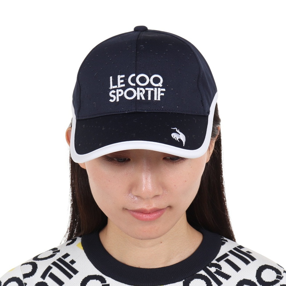 ルコックスポルティフ（lecoqsportif）（レディース）ゴルフ 吸汗速乾 抗菌防臭 帽子 ロゴエンボスキャップ QGCWJC01 NV00