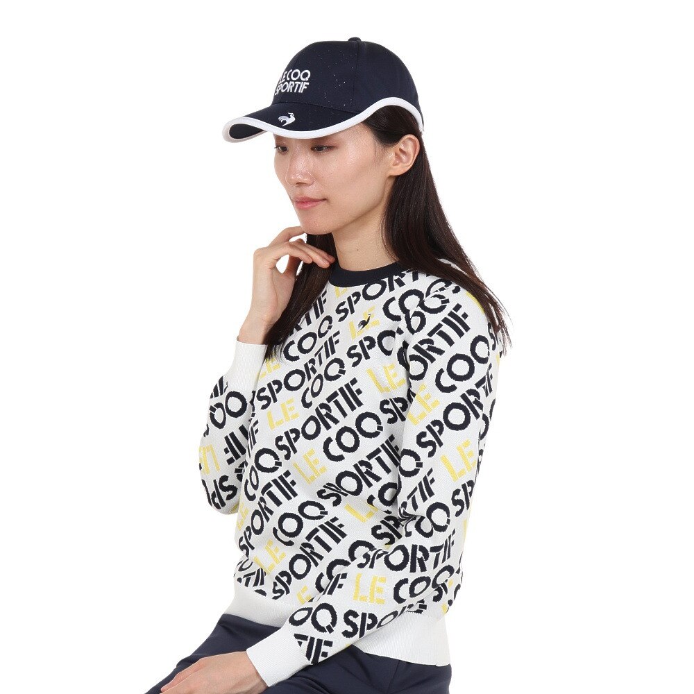 ルコックスポルティフ（lecoqsportif）（レディース）ゴルフ 吸汗速乾 抗菌防臭 帽子 ロゴエンボスキャップ QGCWJC01 NV00