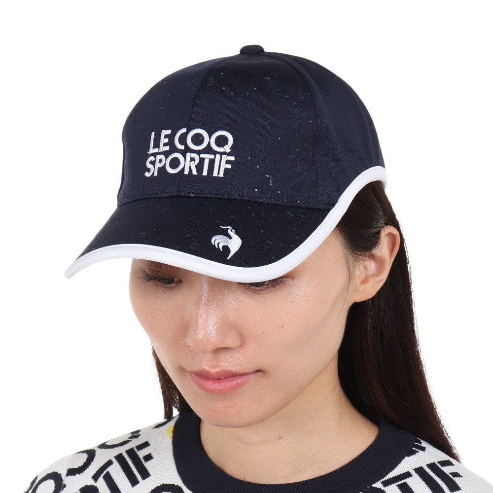 ルコックスポルティフ（lecoqsportif）（レディース）ゴルフ 吸汗速乾 抗菌防臭 帽子 ロゴエンボスキャップ QGCWJC01 NV00