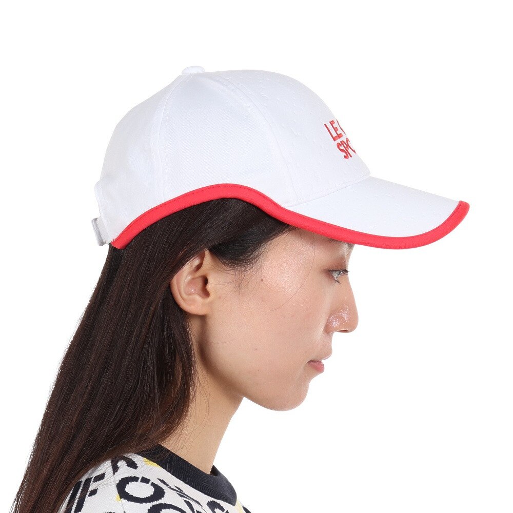 ルコックスポルティフ（lecoqsportif）（レディース）ゴルフ 吸汗速乾 抗菌防臭 帽子 ロゴエンボスキャップ QGCWJC01 WH00