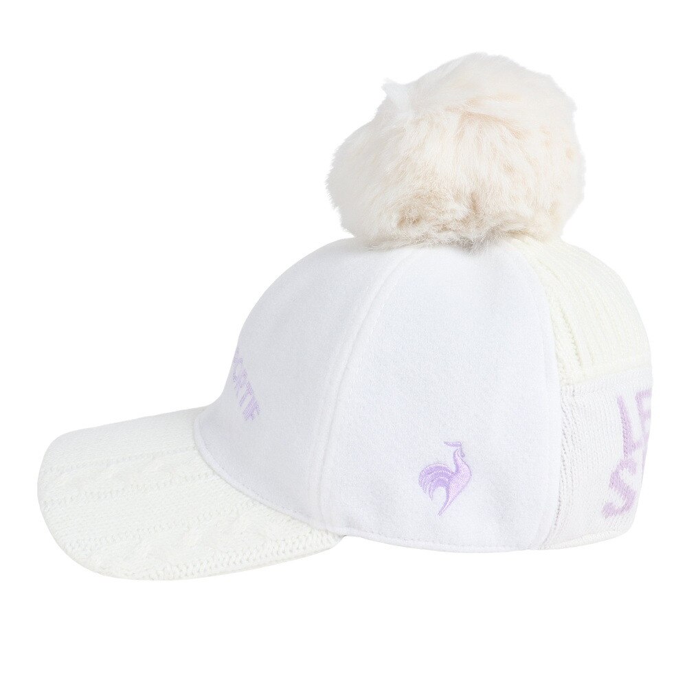 ルコックスポルティフ（lecoqsportif）（レディース）ゴルフ ヒートナビ ポンポン付きキャップ QGCWJC07 WH00