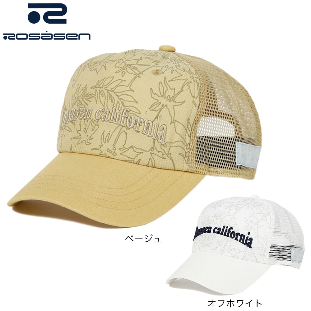 ROSASEN（レディース）ゴルフ ミニリップリーフ柄キャップ 046-51363-052