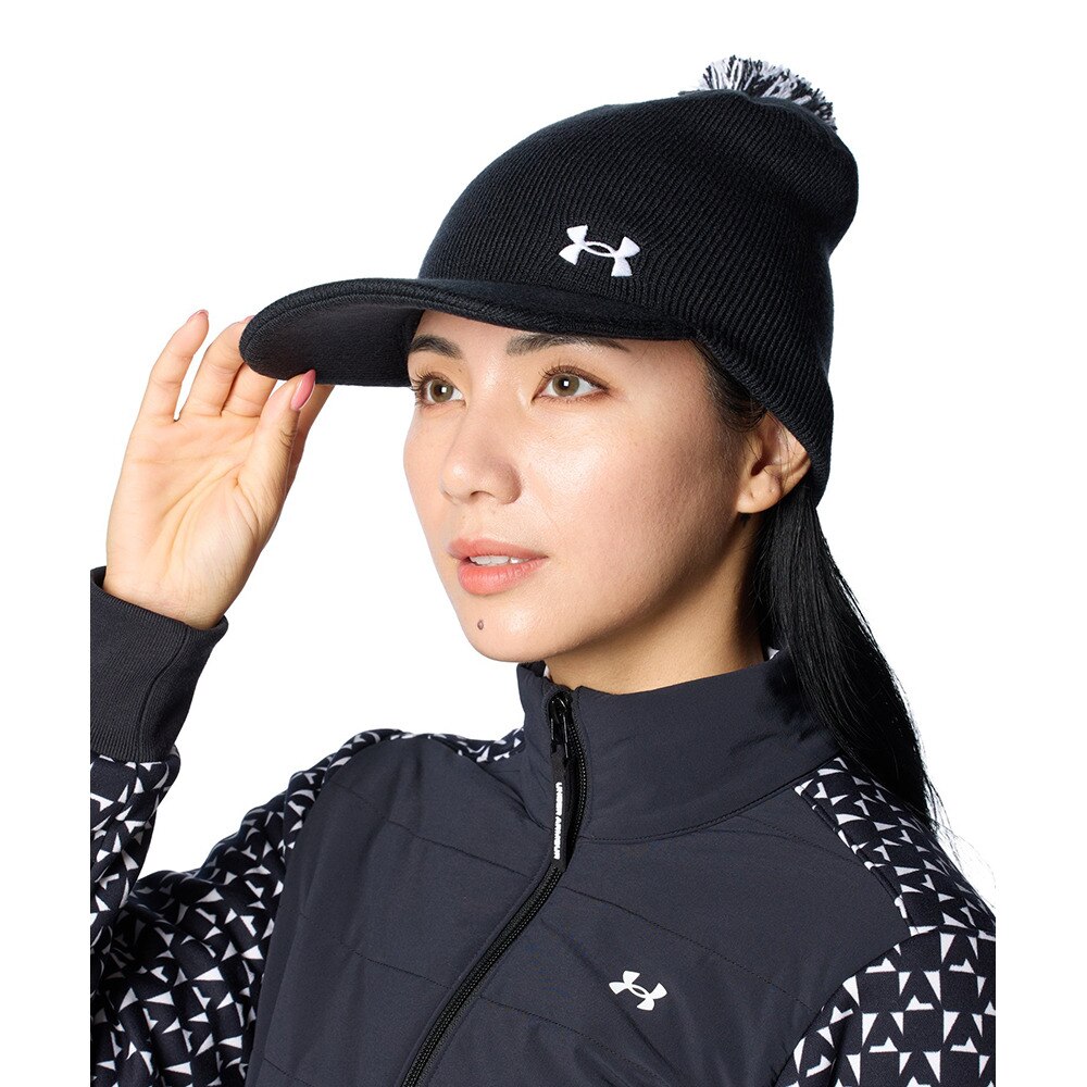 アンダーアーマー（UNDER ARMOUR）（レディース）ゴルフ ドライバー ポム ツバ付きニットビーニー 1388630 001