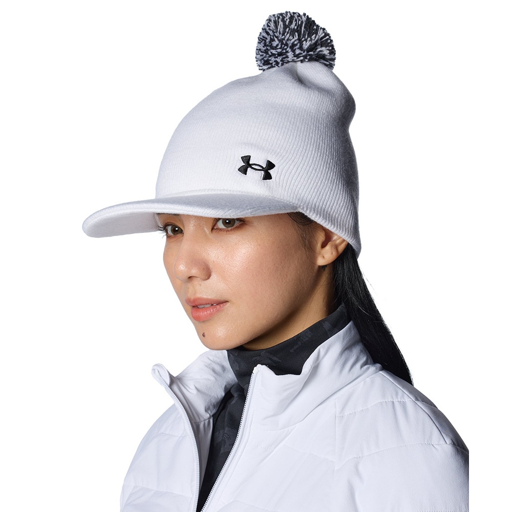 アンダーアーマー（UNDER ARMOUR）（レディース）ゴルフ ドライバー ポム ツバ付きニットビーニー 1388630 100