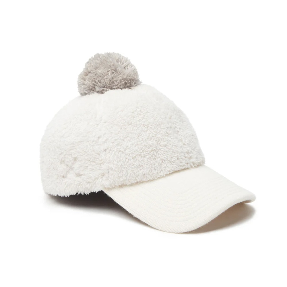 ニューエラ（NEW ERA）（レディース）ゴルフ キャップ Women's 9THIRTY ポンポン ロングバイザー ミンクフリース アイボリー 14326209