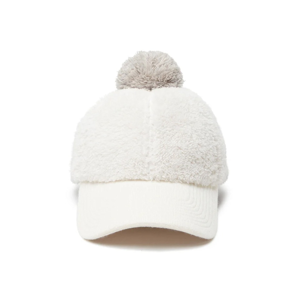 ニューエラ（NEW ERA）（レディース）ゴルフ キャップ Women's 9THIRTY ポンポン ロングバイザー ミンクフリース アイボリー 14326209