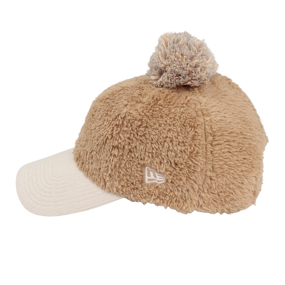 ニューエラ（NEW ERA）（レディース）ゴルフ キャップ 帽子 Womens 9THIRTY ポンポン ロングバイザー ミンクフリース キャメル 14326210