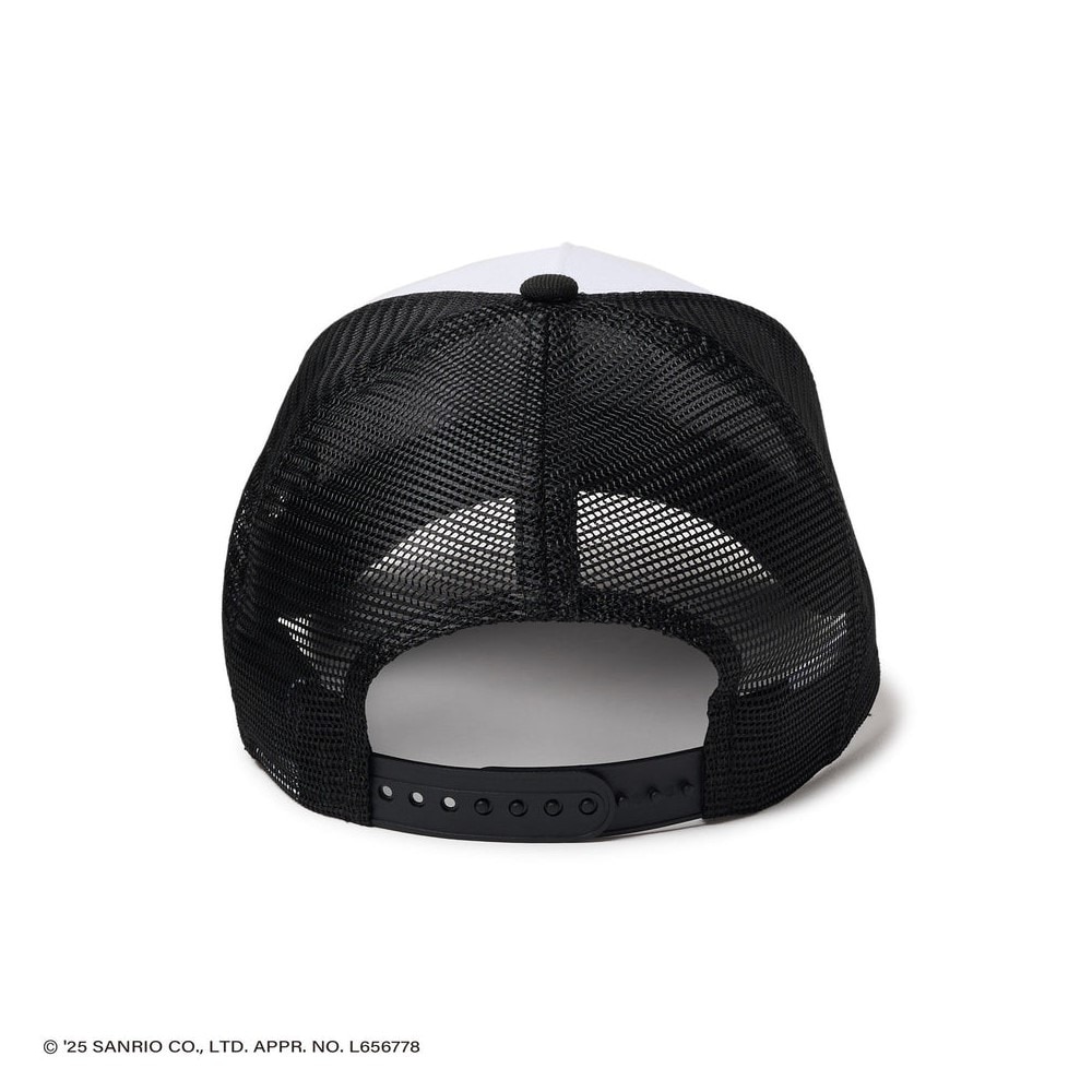 ニューエラ（NEW ERA）（レディース）ゴルフ 9FORTY A-Frame トラッカー ハローキティ スパンコール キャップ ホワイト ブラック 14348596