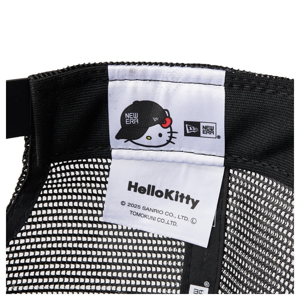 ニューエラ（NEW ERA）（レディース）ゴルフ 9FORTY A-Frame トラッカー ハローキティ スパンコール キャップ ホワイト ブラック 14348596