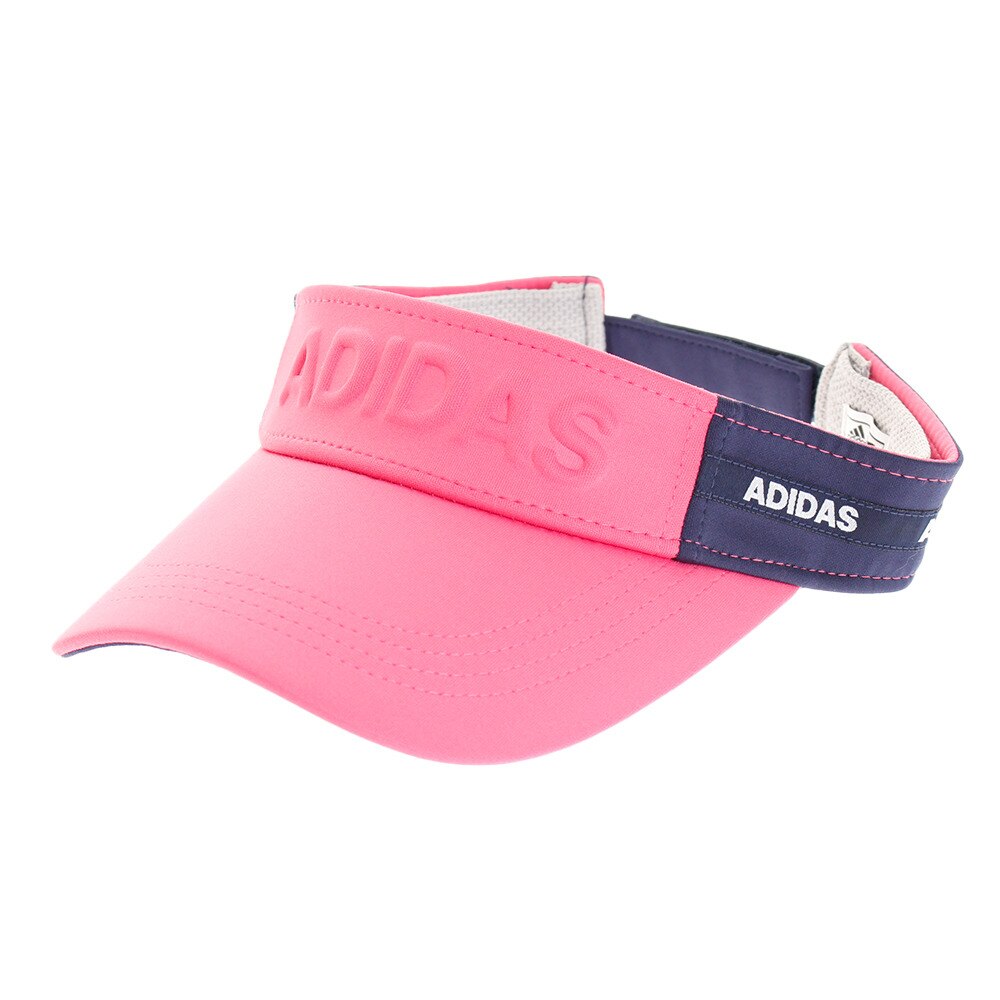  adicross テープデザインサンバイザー CCT66-U31661ピンク