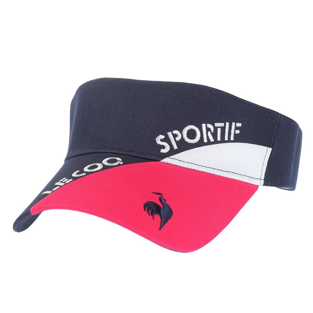ルコックスポルティフ（lecoqsportif）（レディース）ゴルフ 吸汗速乾 抗菌防臭 シーズンモチーフ 切り替えサンバイザー QGCWJC51 NV00
