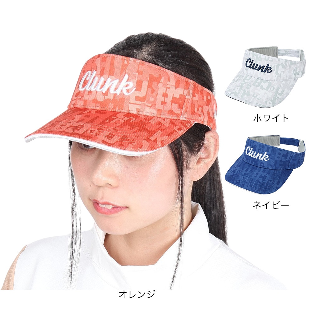 クランク（CLUNK）（レディース）ゴルフ 吸水速乾 接触冷感 総柄バイザー CL5RWD19 ORG