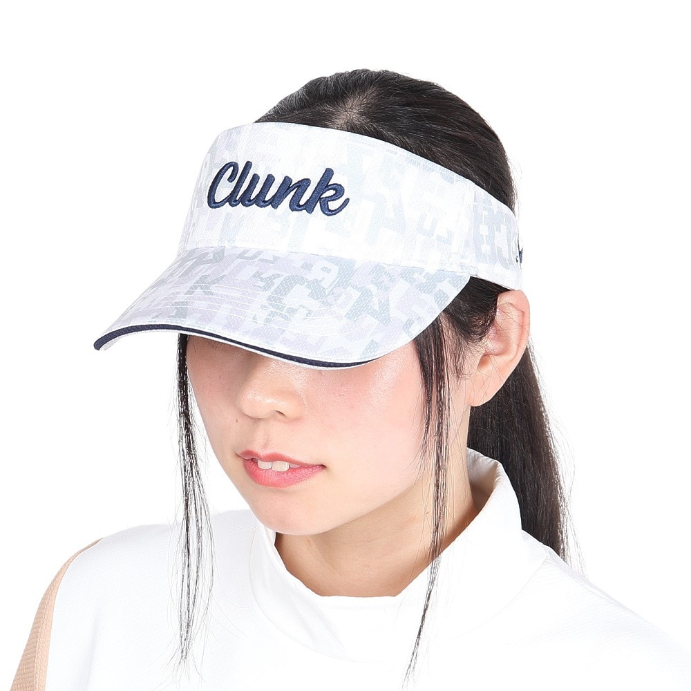 クランク（CLUNK）（レディース）ゴルフ 吸水速乾 接触冷感 総柄バイザー CL5RWD19 WHT