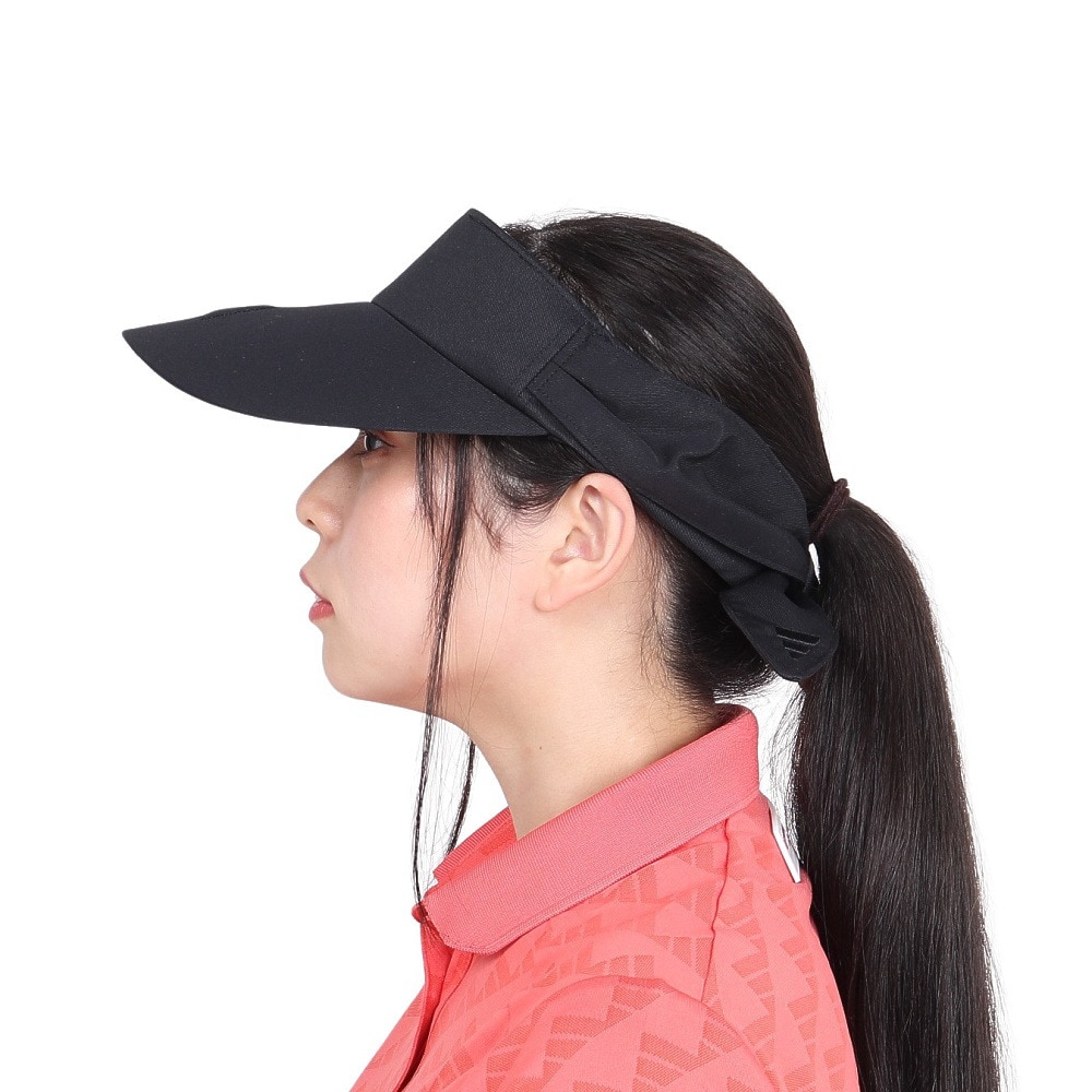 アディダス（adidas）（レディース）ゴルフ スリーストライプス リボンバイザー IKK39-IK9751BK