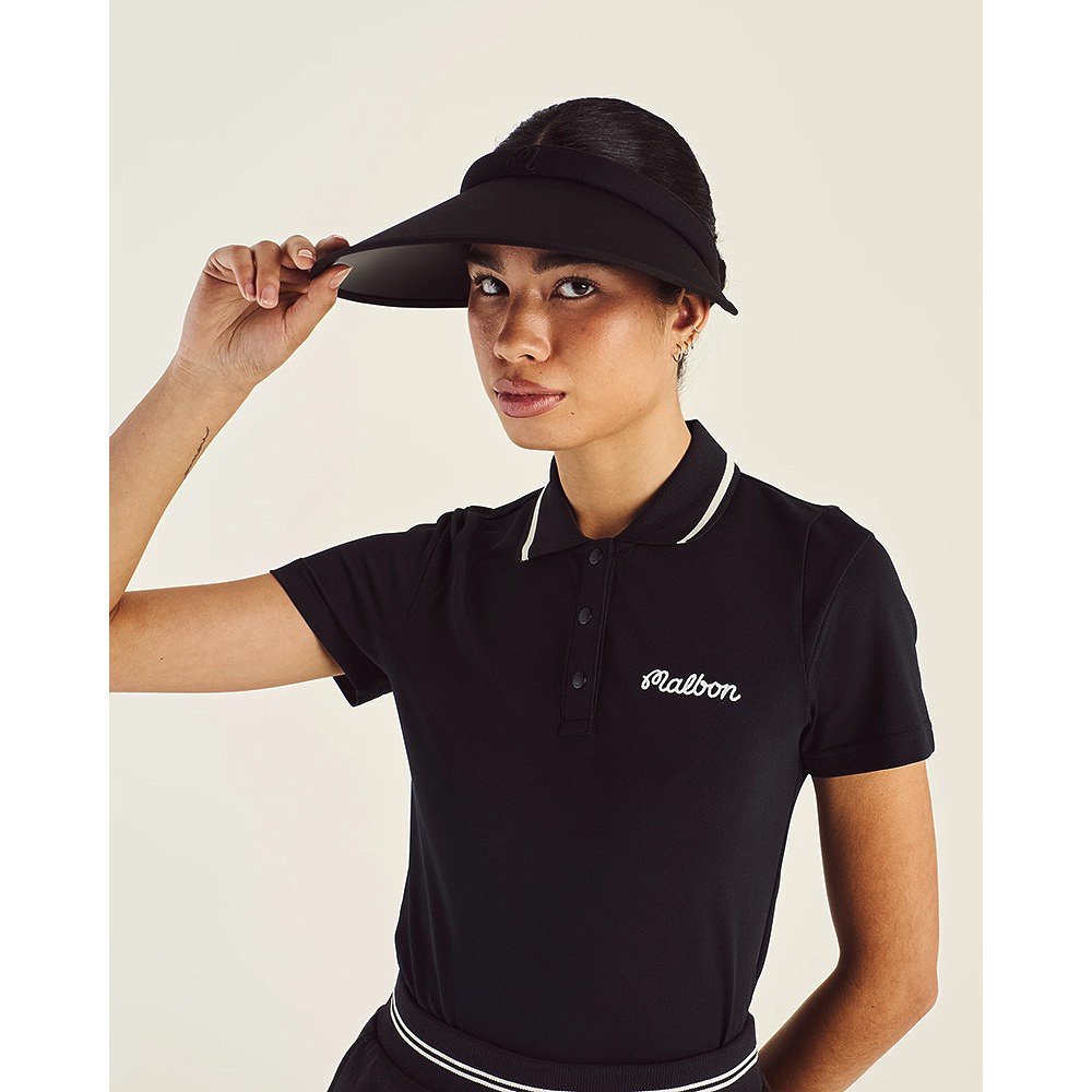 美品1PIU1UGUALE3 GOLF レディース リボンサンバイザー ブラック 美品