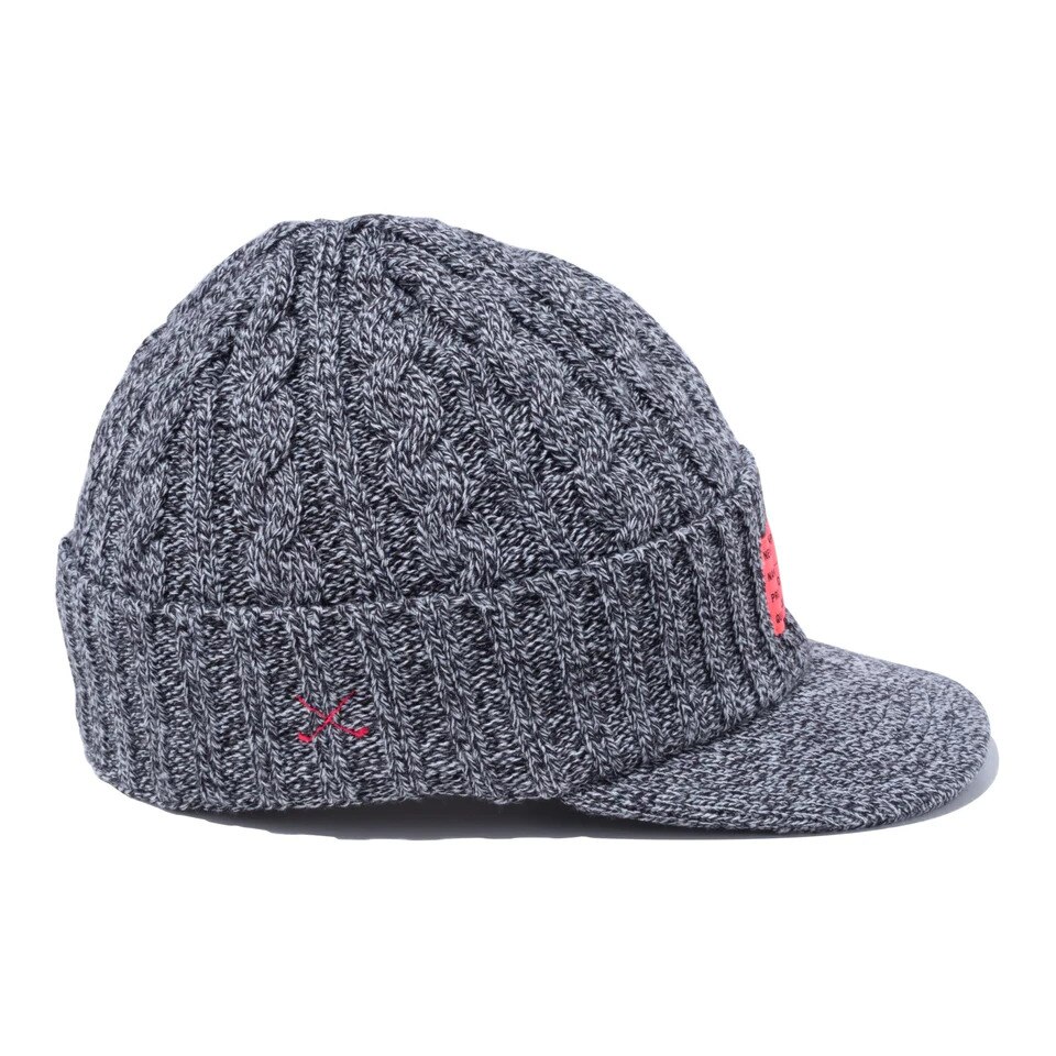 ニューエラ（NEW ERA）（レディース）ゴルフ 防寒 ニットキャップ バイザーニット ウーブンパッチ BLK 13327822