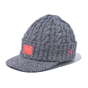 ニューエラ（NEW ERA）（レディース）ゴルフ 寒さ対策 防寒 あったかグッズ ニットキャップ バイザーニット ウーブンパッチ BLK 13327822