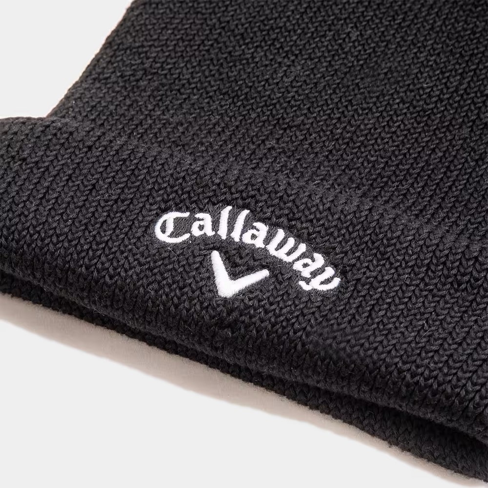 キャロウェイ（CALLAWAY）（レディース）ゴルフ ニット帽 梵天付き リブ編みベーシックビーニー C23291220-1010
