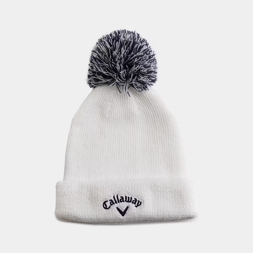 キャロウェイ（CALLAWAY）（レディース）ゴルフ ニット帽 梵天付き リブ編みベーシックビーニー C23291220-1030