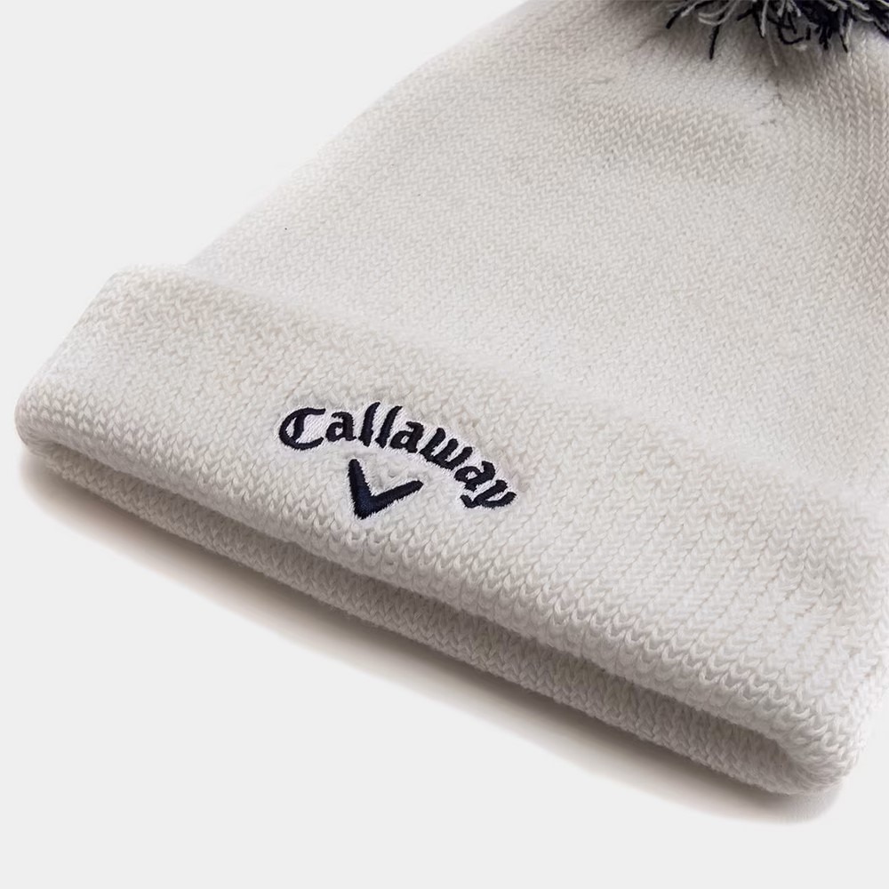 キャロウェイ（CALLAWAY）（レディース）ゴルフ ニット帽 梵天付き リブ編みベーシックビーニー C23291220-1030