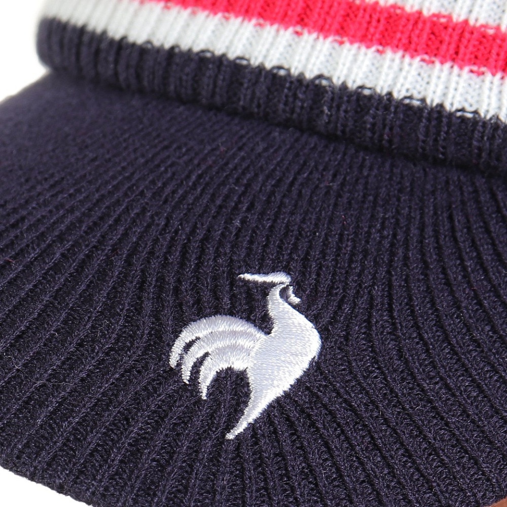 ルコックスポルティフ（lecoqsportif）（レディース）ゴルフ 防寒 庇付きニットキャップ QGCWJC05 NV00
