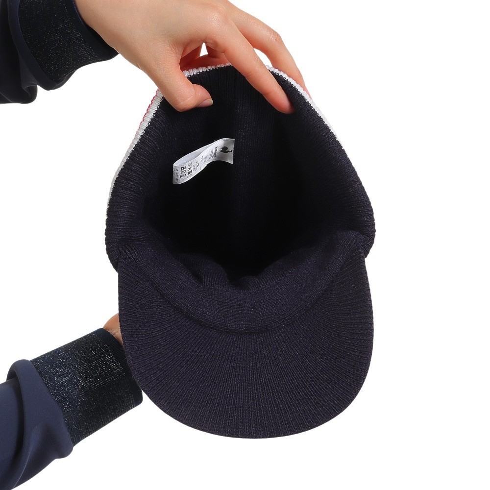 ルコックスポルティフ（lecoqsportif）（レディース）ゴルフ 防寒 庇付きニットキャップ QGCWJC05 NV00