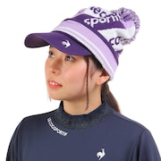 ルコックスポルティフ（lecoqsportif）（レディース）ゴルフ 防寒 庇付きニットキャップ QGCWJC05 PP00