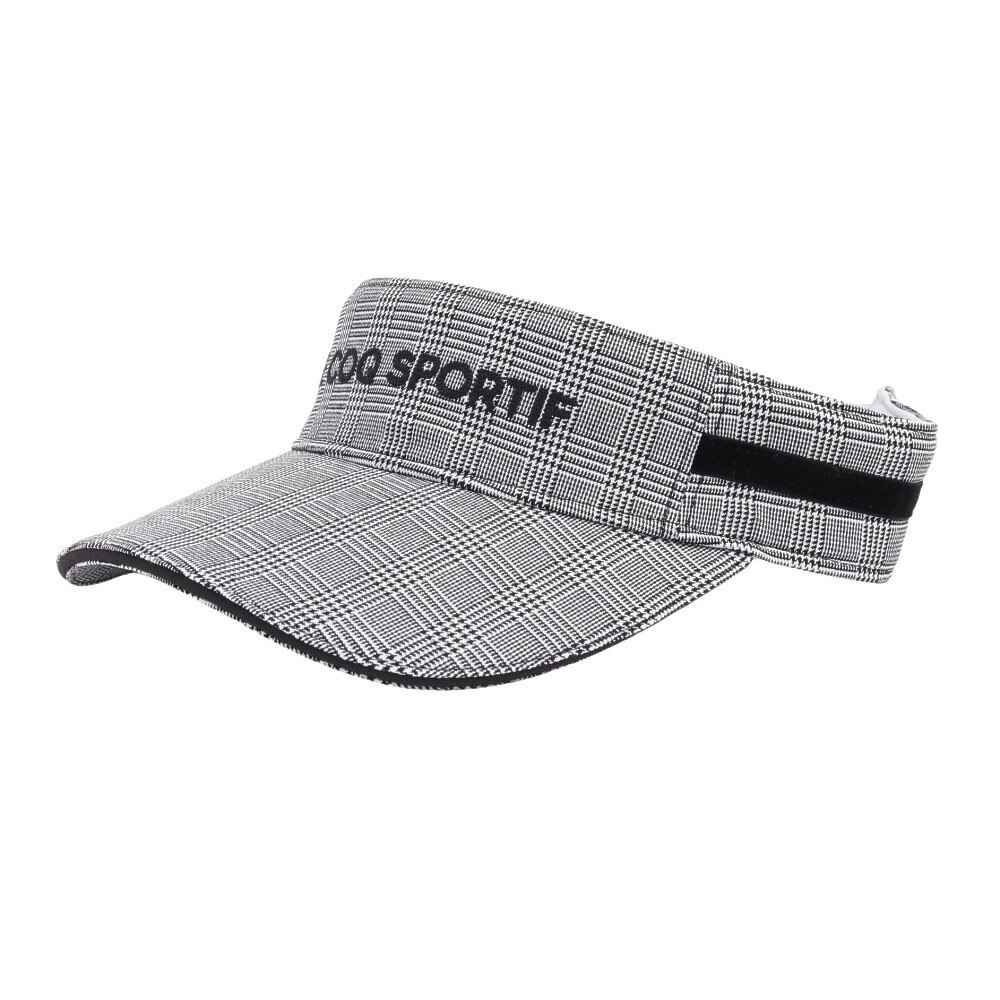 ルコックスポルティフ（lecoqsportif）（レディース）ゴルフ チェック柄 サンバイザー LG4FCP50L BK00