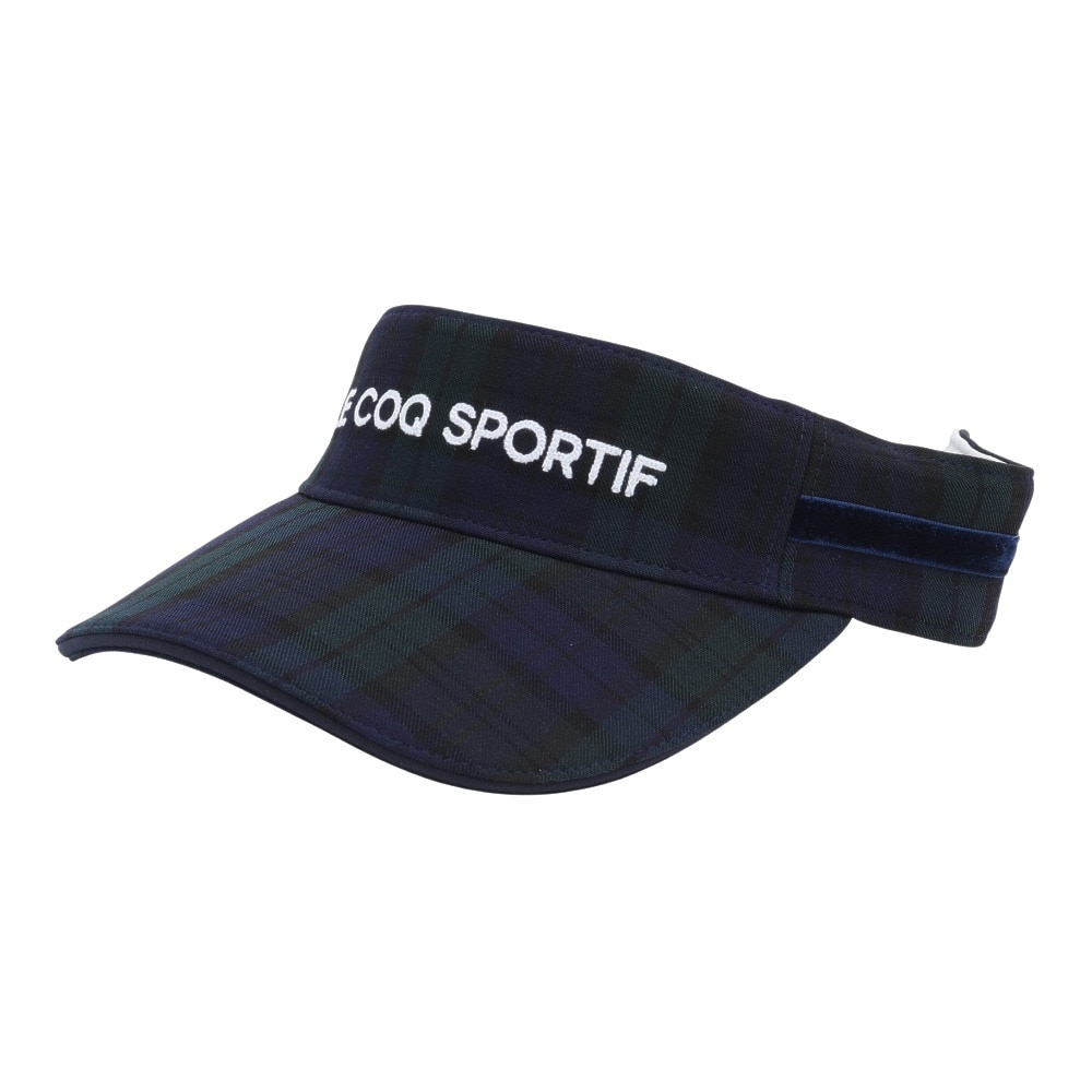 ルコックスポルティフ（lecoqsportif）（レディース）ゴルフ チェック柄 サンバイザー LG4FCP50L NV00