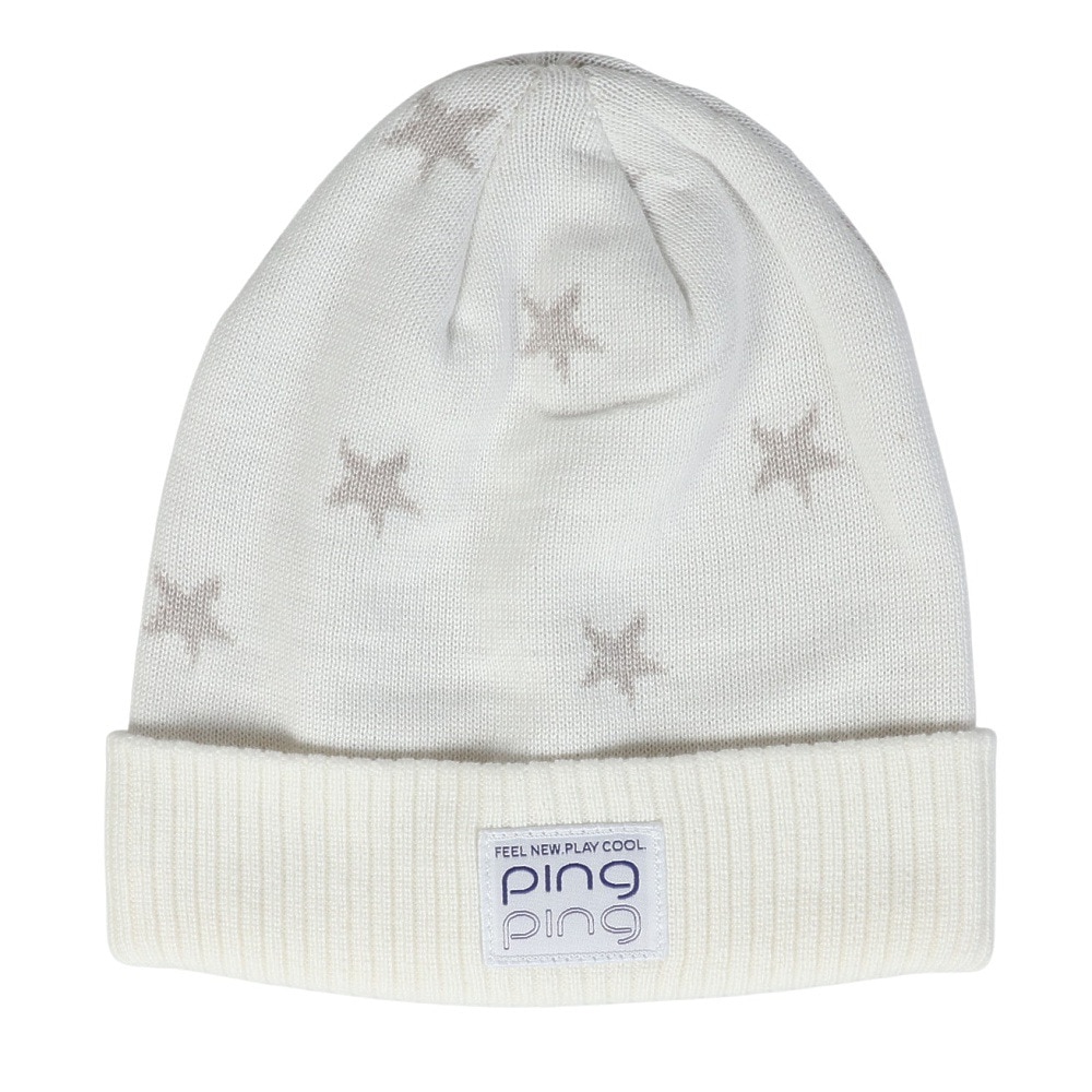 ピン（PING）（レディース）ゴルフ STAR ニットキャップ HW-L2408 WH 37877