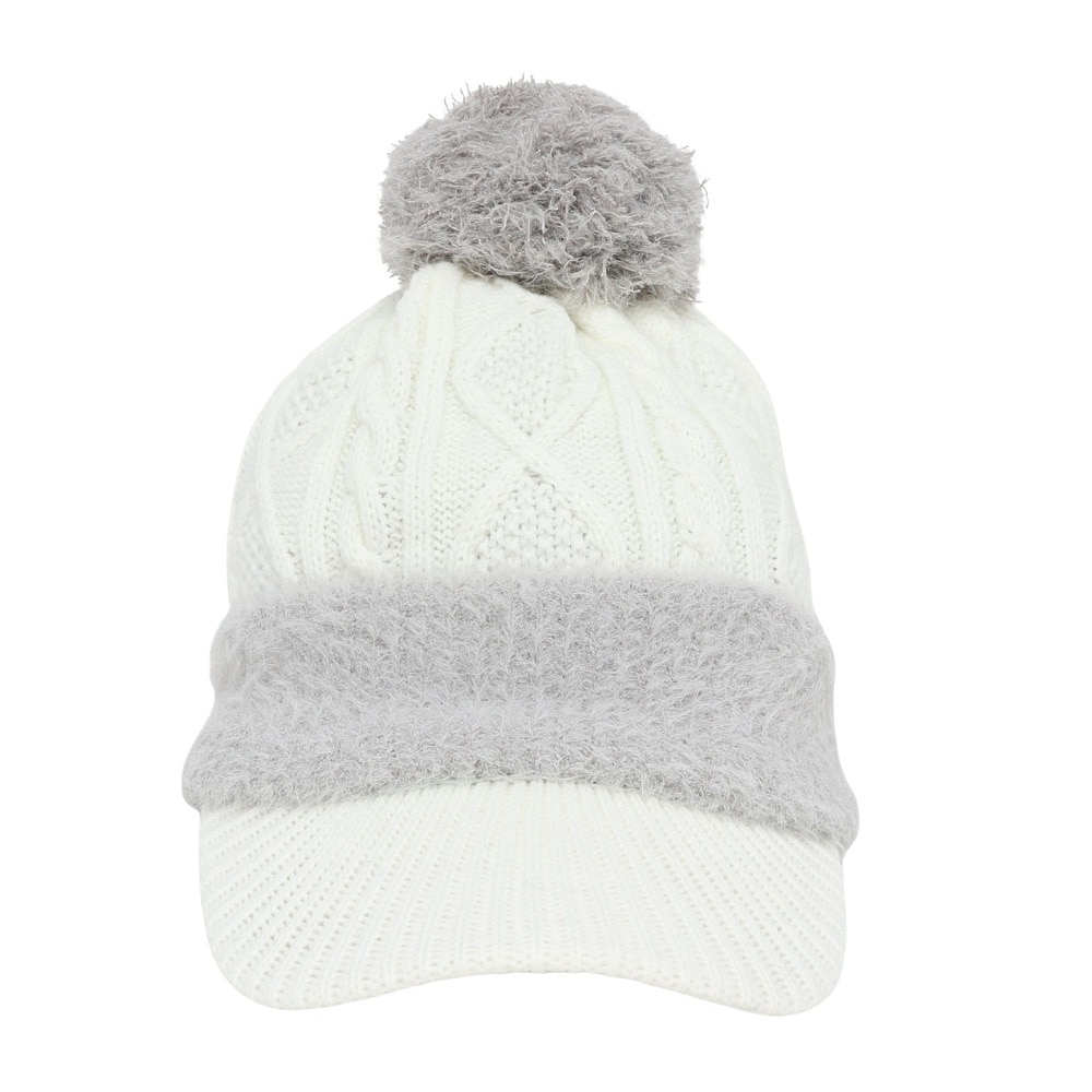 クランク（CLUNK）（レディース）ゴルフ 帽子 ツバ付きニット帽 CL5UWC04 WHT