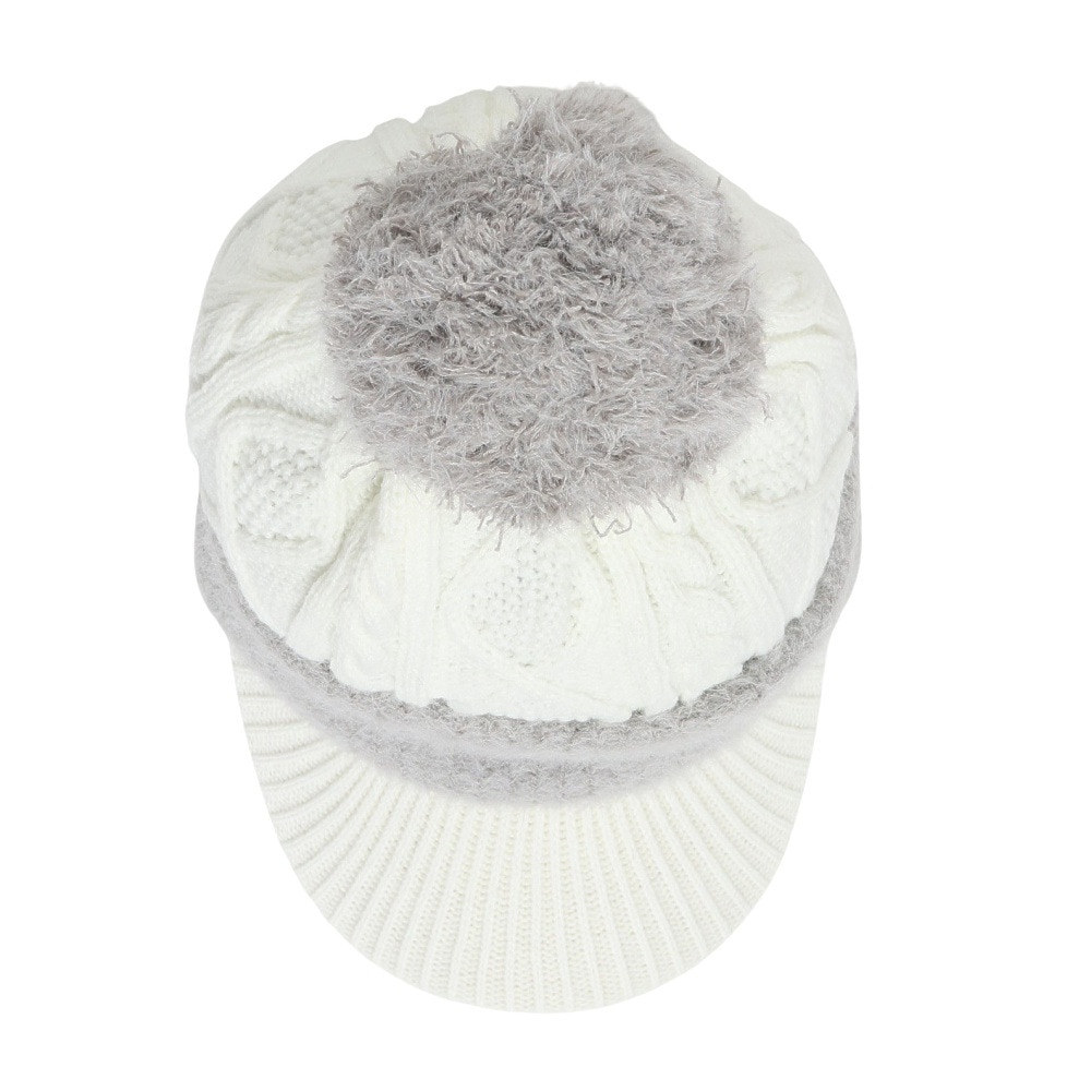 クランク（CLUNK）（レディース）ゴルフ 帽子 ツバ付きニット帽 CL5UWC04 WHT